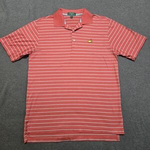 Peter Millar Masters Augusta Golf Polo Shirt Striped Orange Blue Men’s Size Med